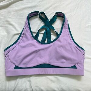 Fabletics Lavender Purple Green Teal Cross Back Sports Bra